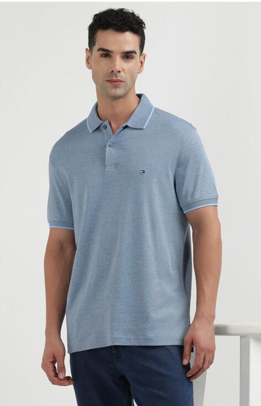 Tommy Hilfiger Blue Polo Regular Fit Shirt Size M - Picture 1 of 14